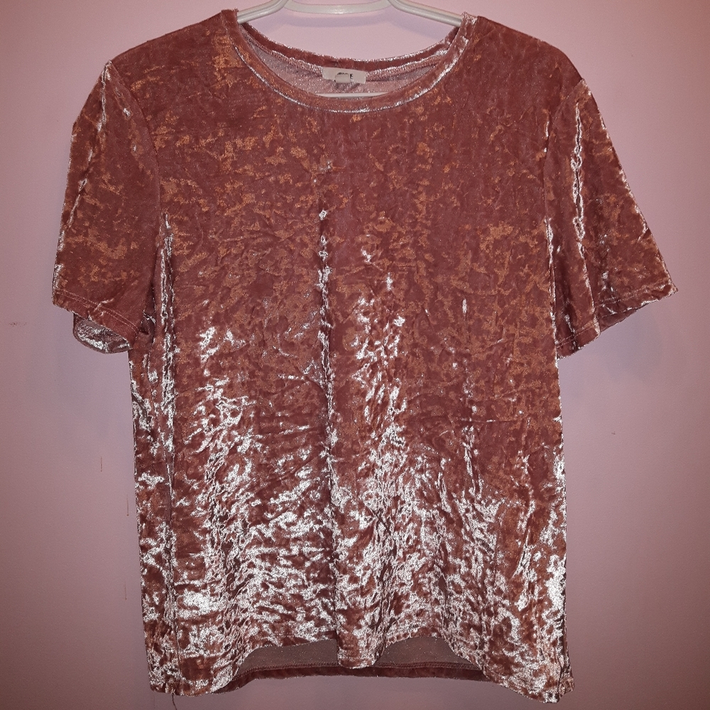 Pink crushed velvet T-shirt
